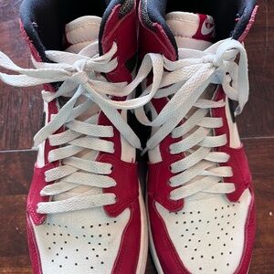 Nike Red and White High-Top Sneakers